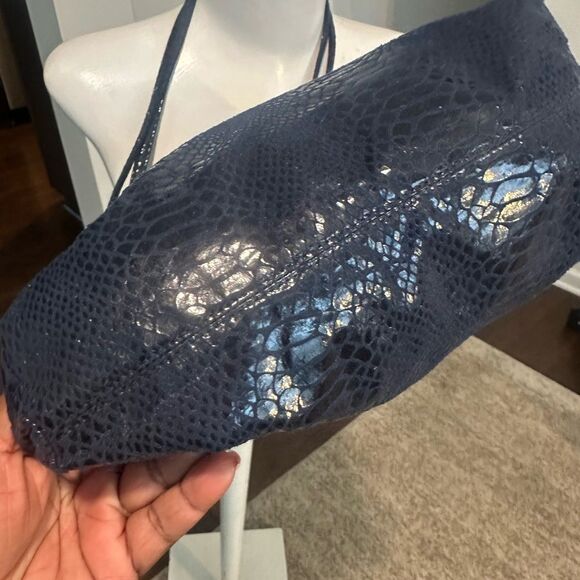 Carlos Falchi Tote - Python Microfiber (Navy Blue) - Picture 7 of 11
